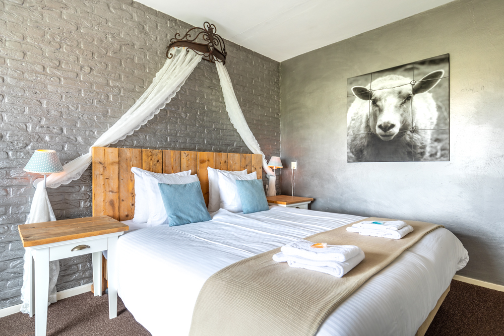 Sfeervolle kamer met landelijke uitstraling bij Grenzeloos in Doldersum, Drenthe.